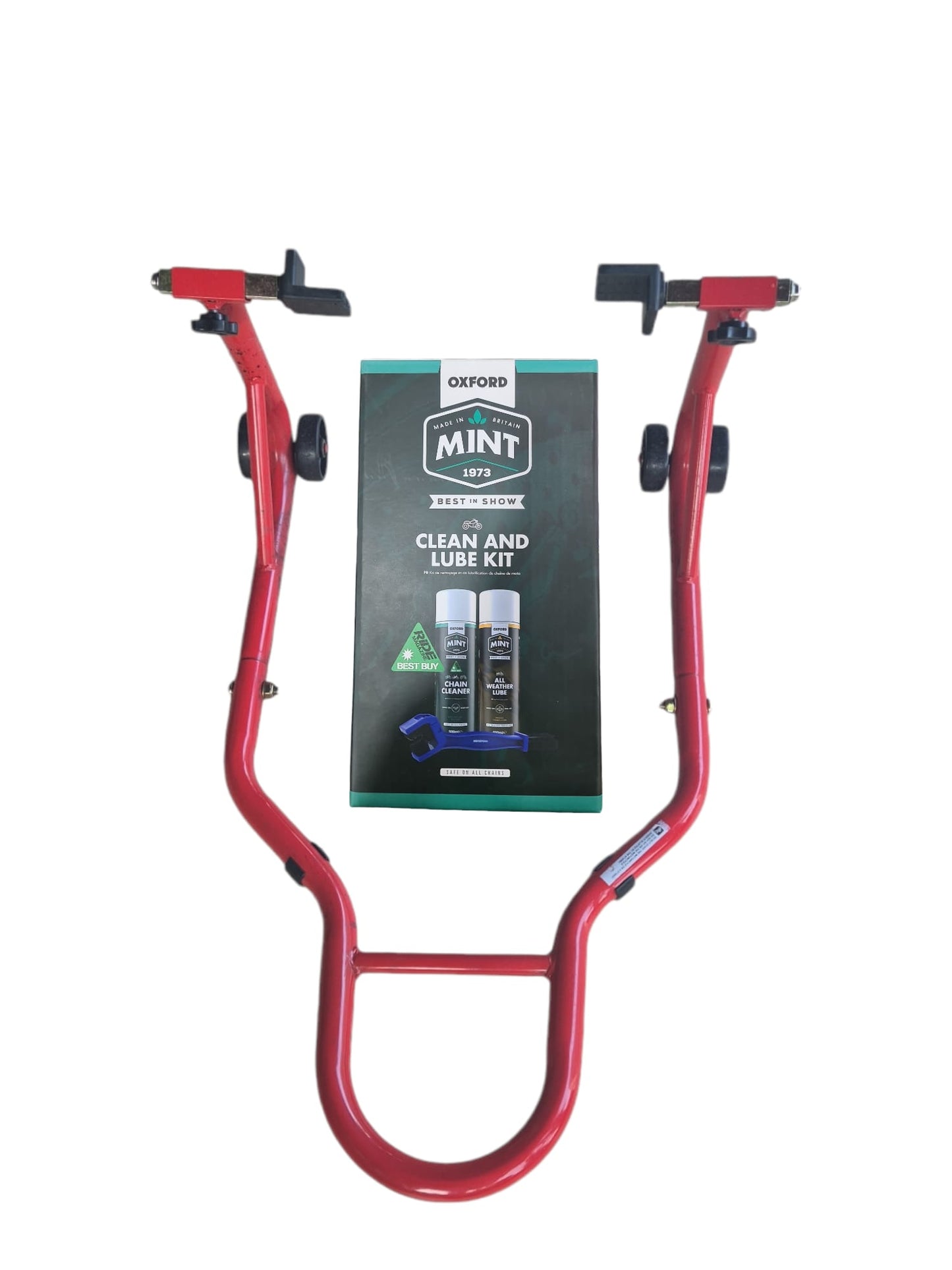 ג'ק מרוצים לאופנועים + ספריי ניקוי ושימון