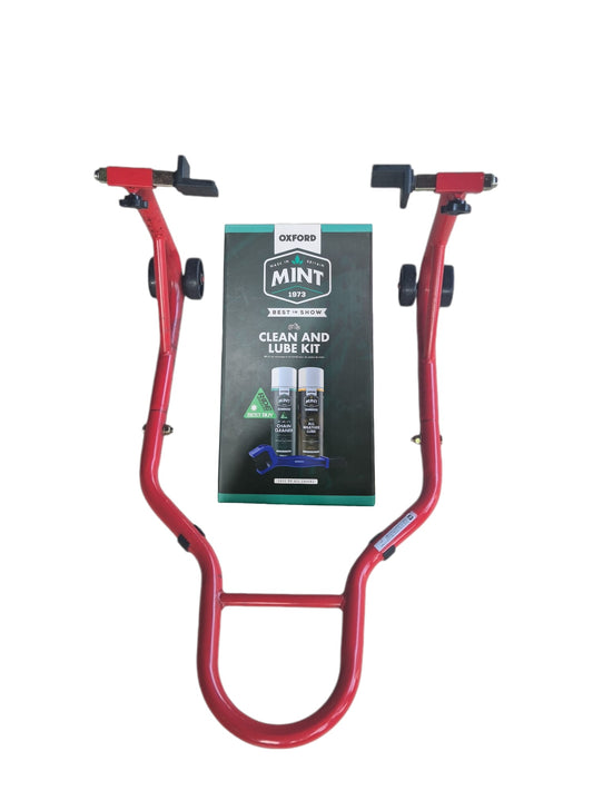 ג'ק מרוצים לאופנועים + ספריי ניקוי ושימון